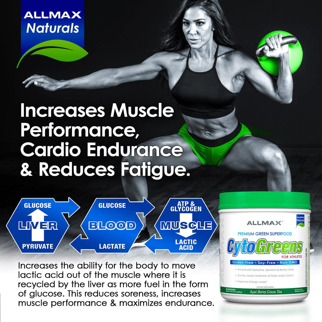 ALLMAX Cytogreens Super Greens Powder – Immune & Digestive Support (125 g), Vegan