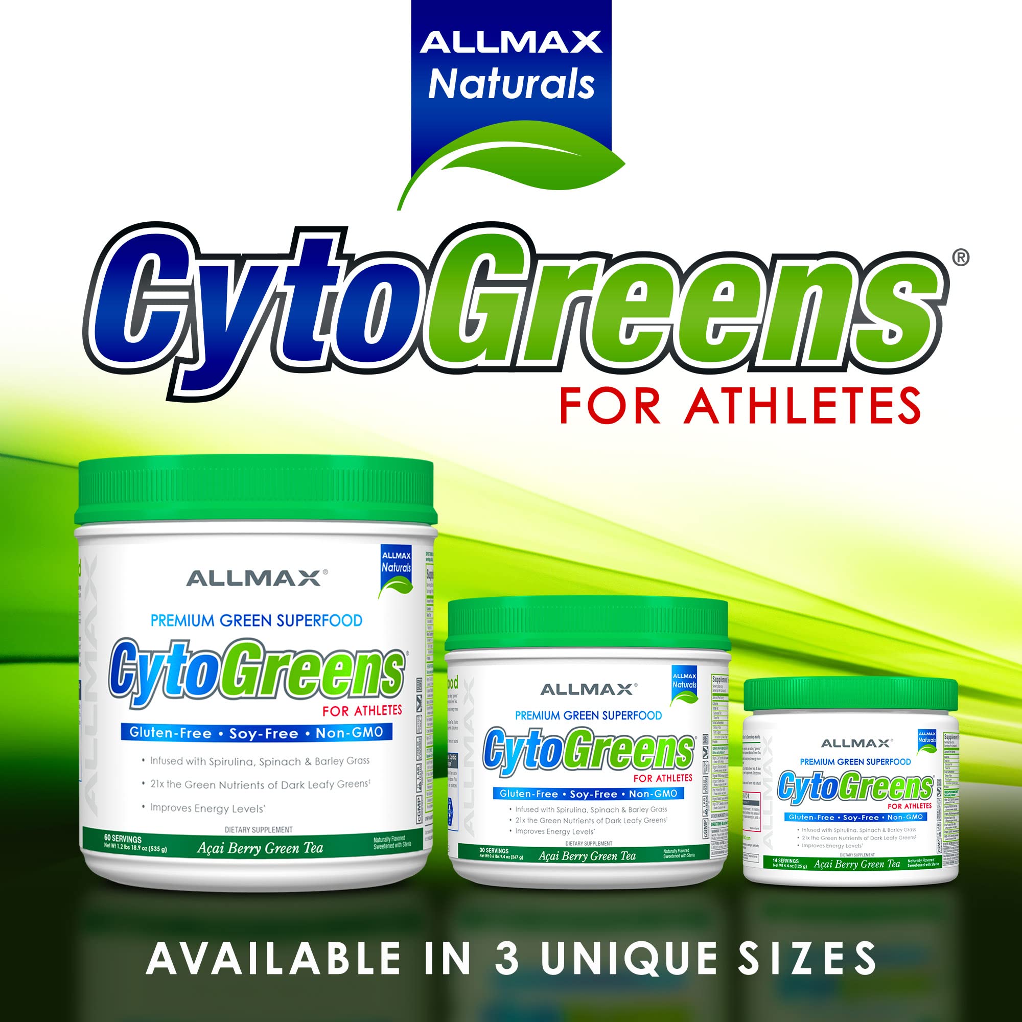 ALLMAX Cytogreens Super Greens Powder – Immune & Digestive Support (125 g), Vegan