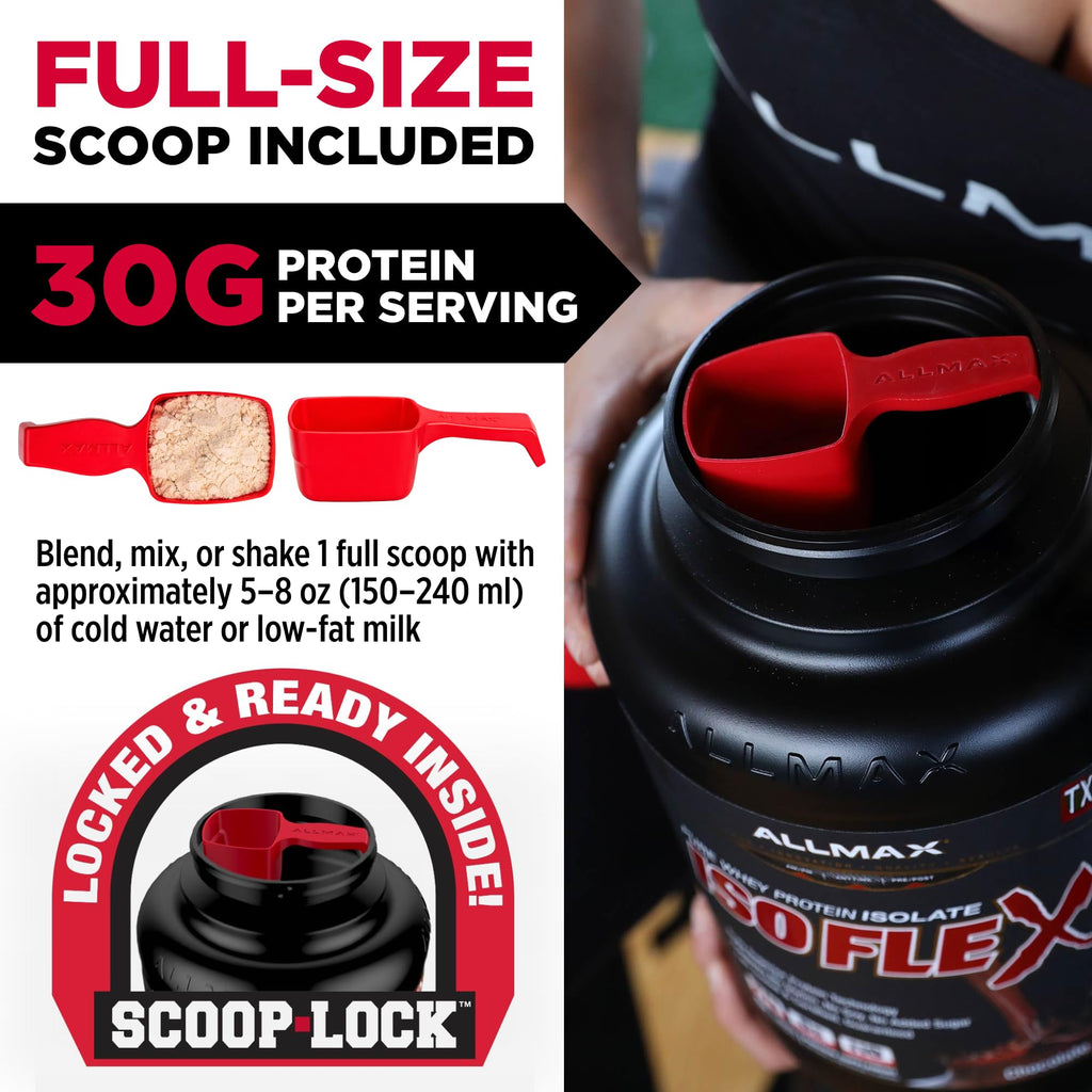 ALLMAX ISOFLEX Pure Whey Isolate – Gluten Free, Low Lactose, Sugar Free | Strawberry 5lb