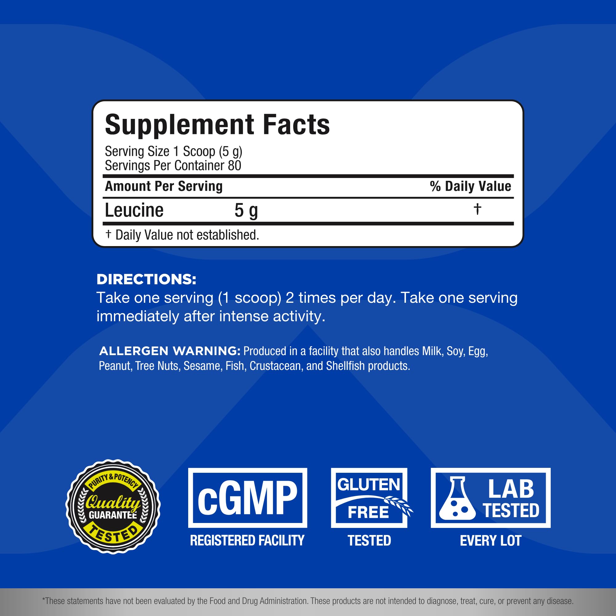 ALLMAX Leucine 400 g | Stimulates Protein Synthesis & Lean Muscle Recovery | 80 Servings