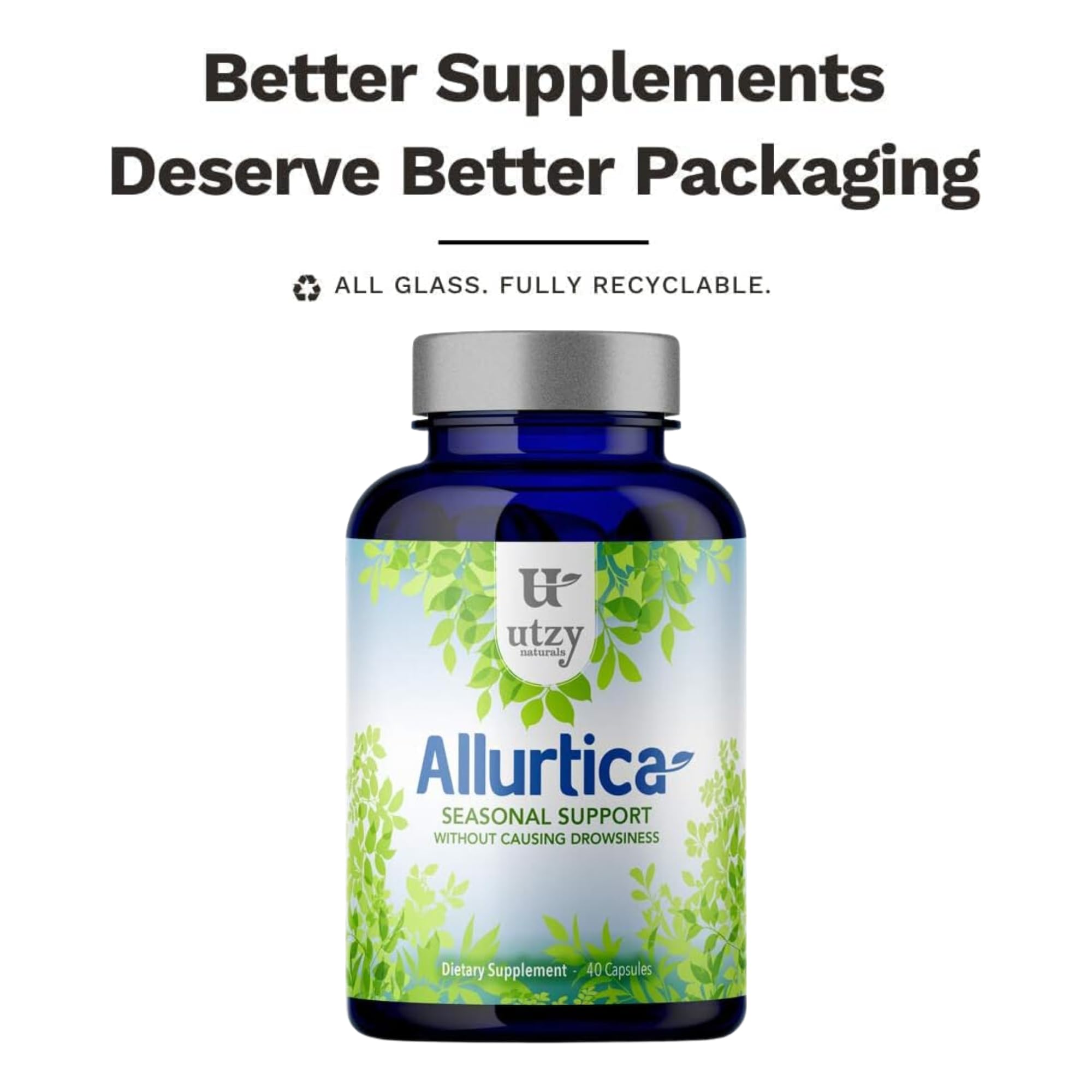 Utzy Naturals Allurtica — Sinus & Respiratory Support with Quercetin & Stinging Nettle (40 Capsules)
