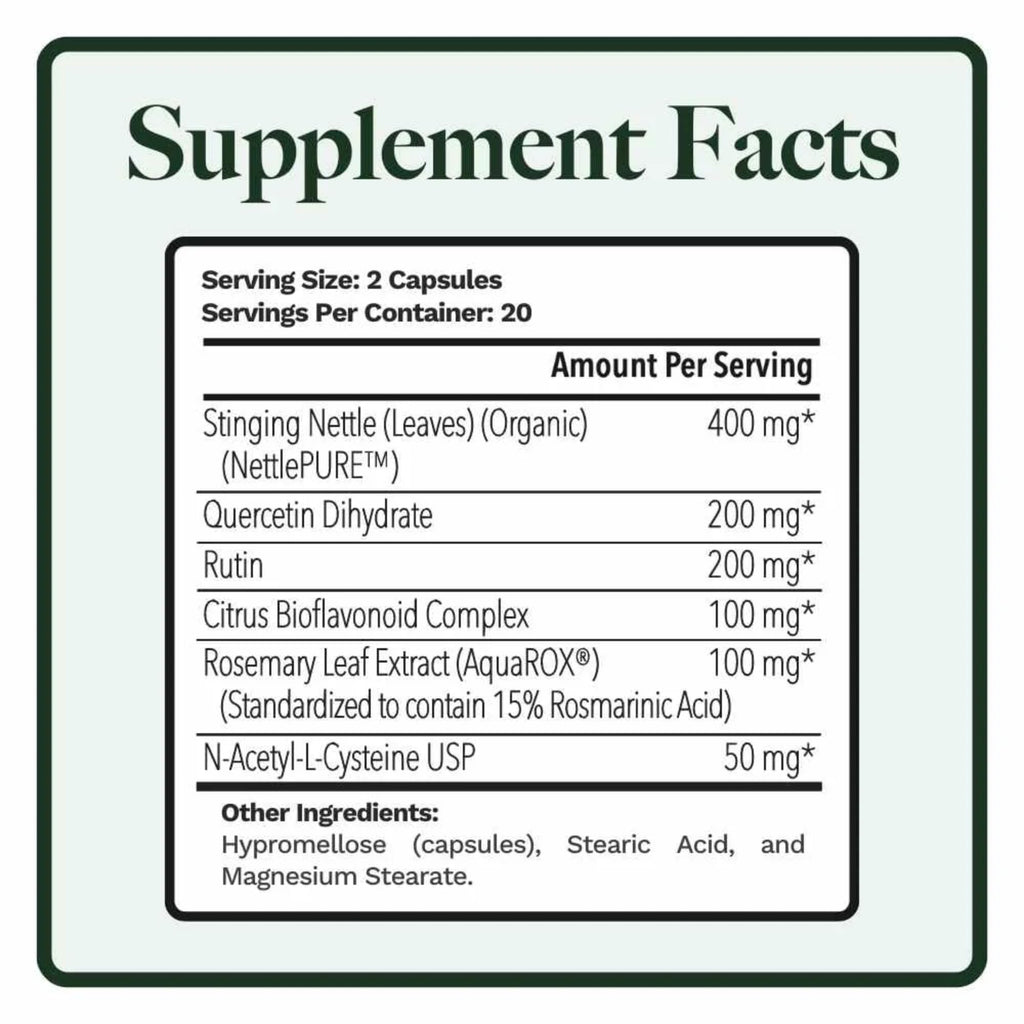 Utzy Naturals Allurtica — Sinus & Respiratory Support with Quercetin & Stinging Nettle (40 Capsules)
