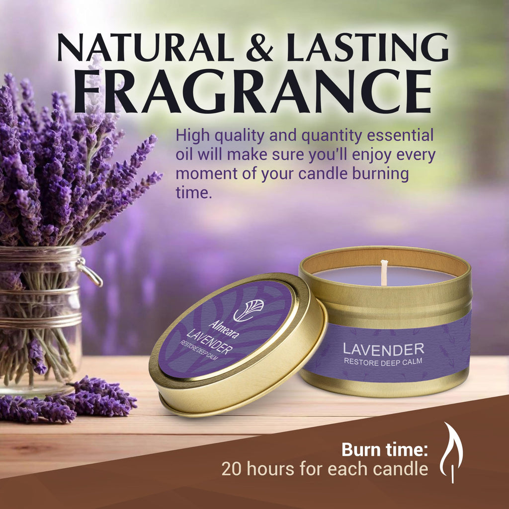 Almeara Sage & Lavender Candle Set – 2x3.7oz 100% Soy Wax