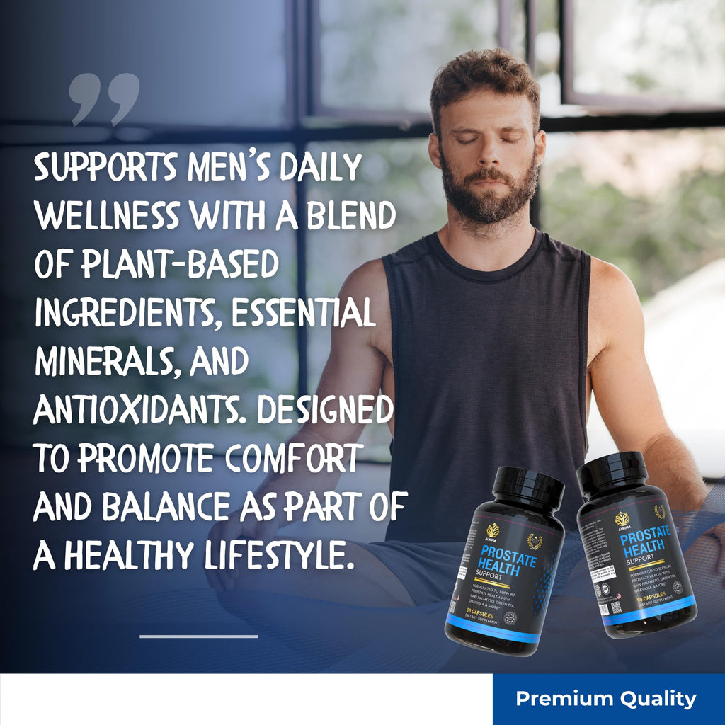 ALNIMA Halal Prostate Support for Men – Saw Palmetto, Zinc & Selenium | 90 Capsules | Made in USA
