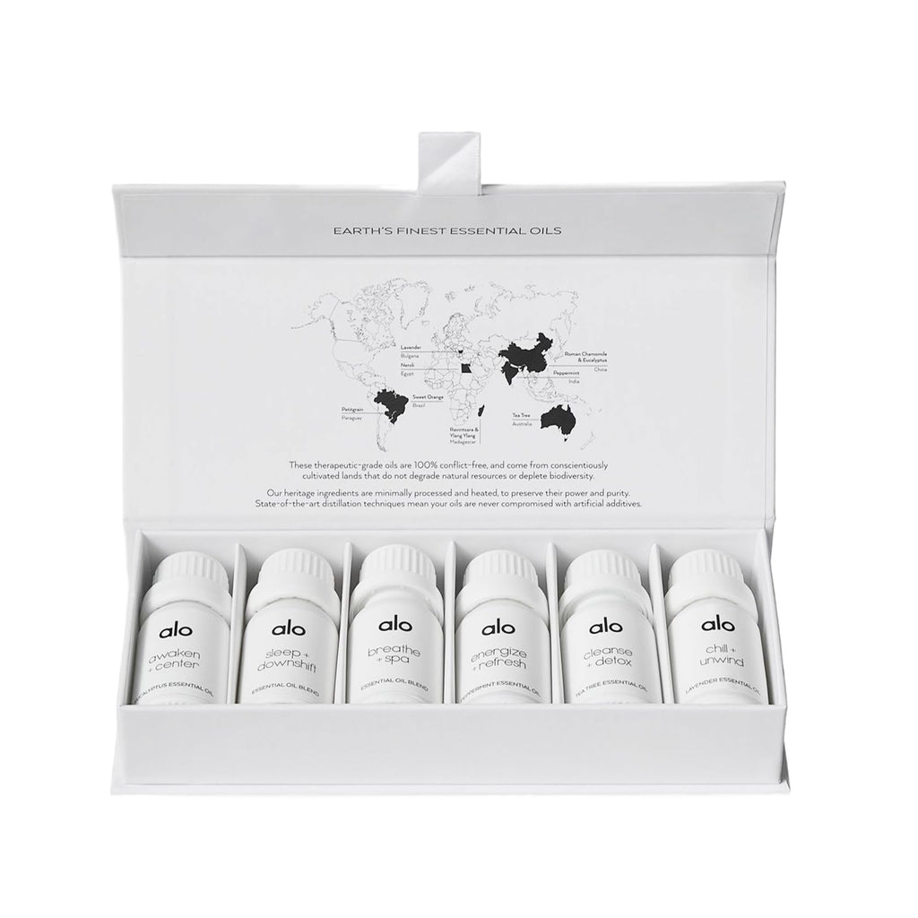 ALO Essential Oil Collection | 6 Essential Oils for Energy, Balance & Relaxation | Boxed Gift Set