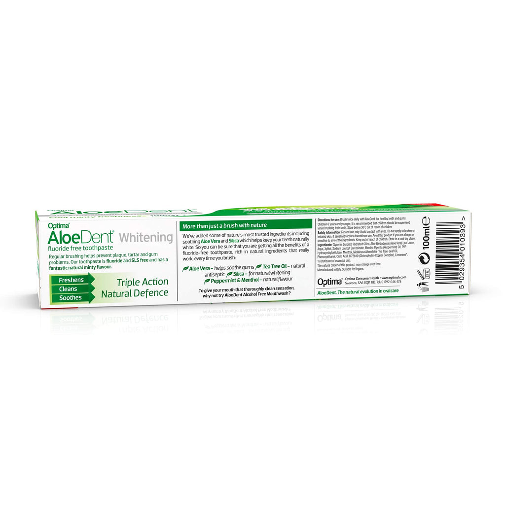 AloeDent Whitening 100 ml Aloe Vera Plus Silica Fluoride-Free Toothpaste - Pack of 3