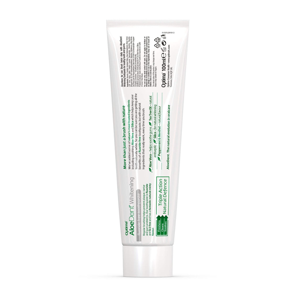 AloeDent Whitening 100 ml Aloe Vera Plus Silica Fluoride-Free Toothpaste - Pack of 3