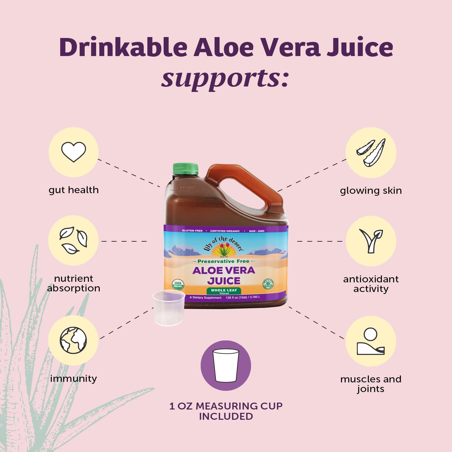 Lily of the Desert Aloe Vera Juice - Preservative Free, 128 oz