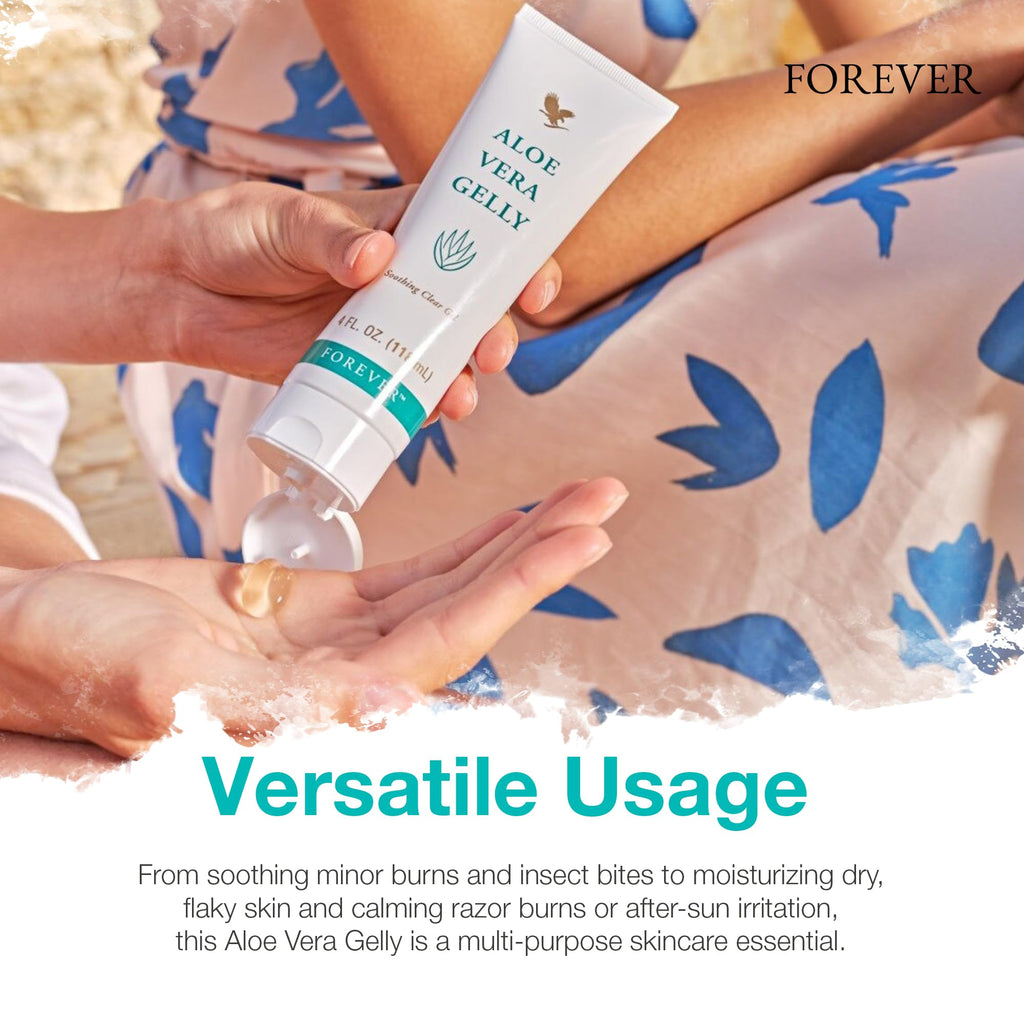 Forever Living Aloe Vera Gelly – Pure Aloe Gel, Vegan & Gluten-Free, 4 oz (Pack of 2)