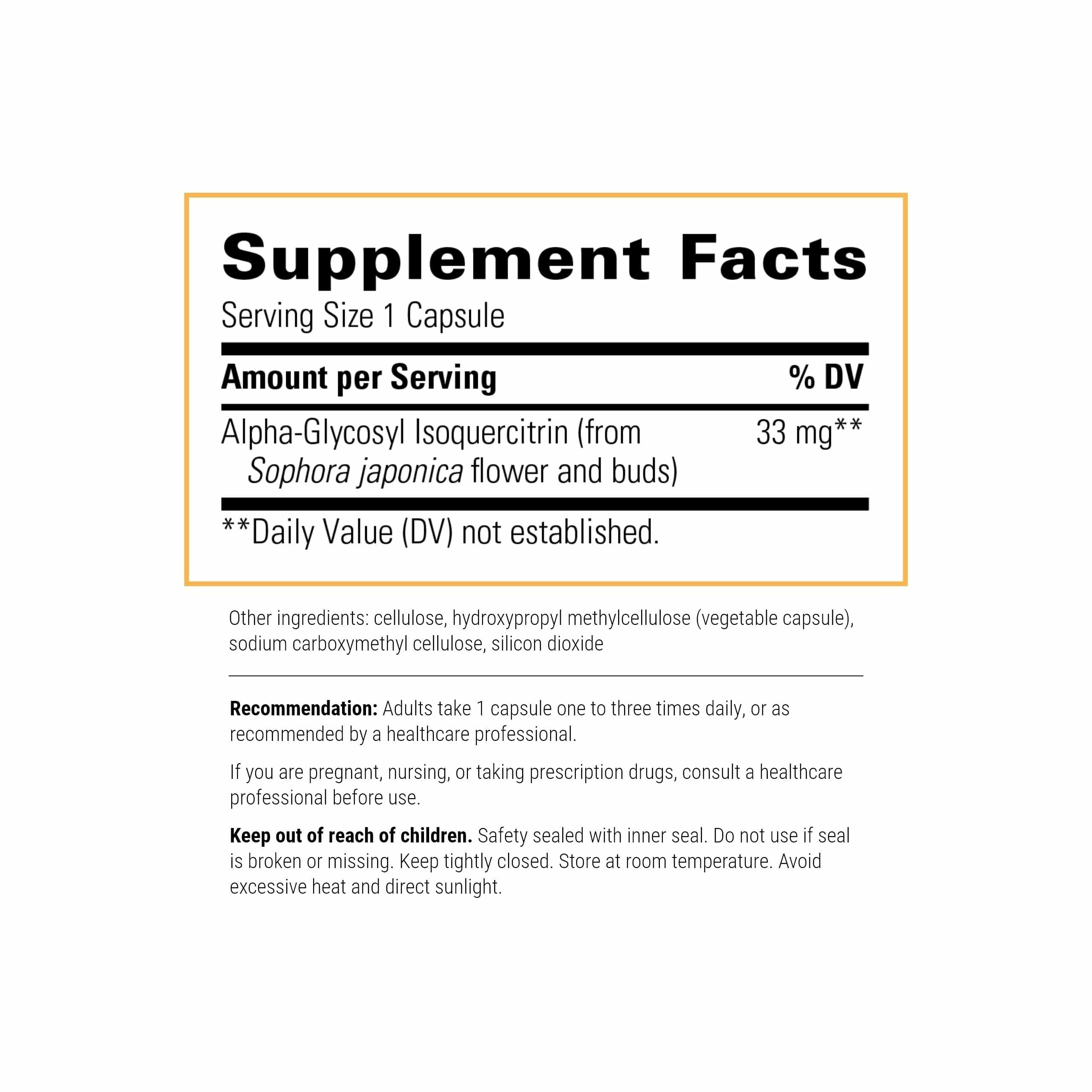 Integrative Therapeutics Alpha-Glycosyl Isoquercitrin – Quercetin for Cell Health & Antioxidant Support