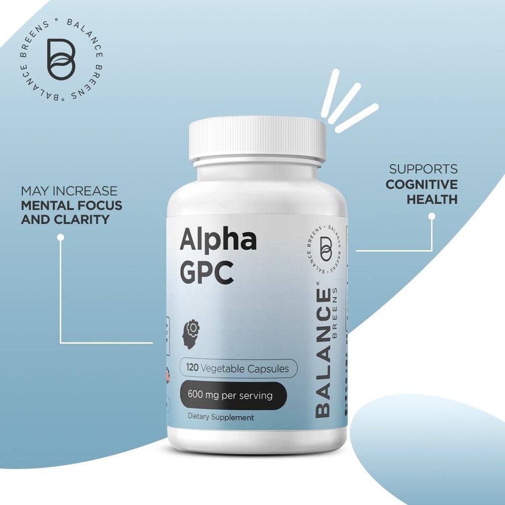 Alpha GPC Choline Supplement 600mg - 120 Veg Capsules | Advanced Memory Formula & Nootropic Brain Support