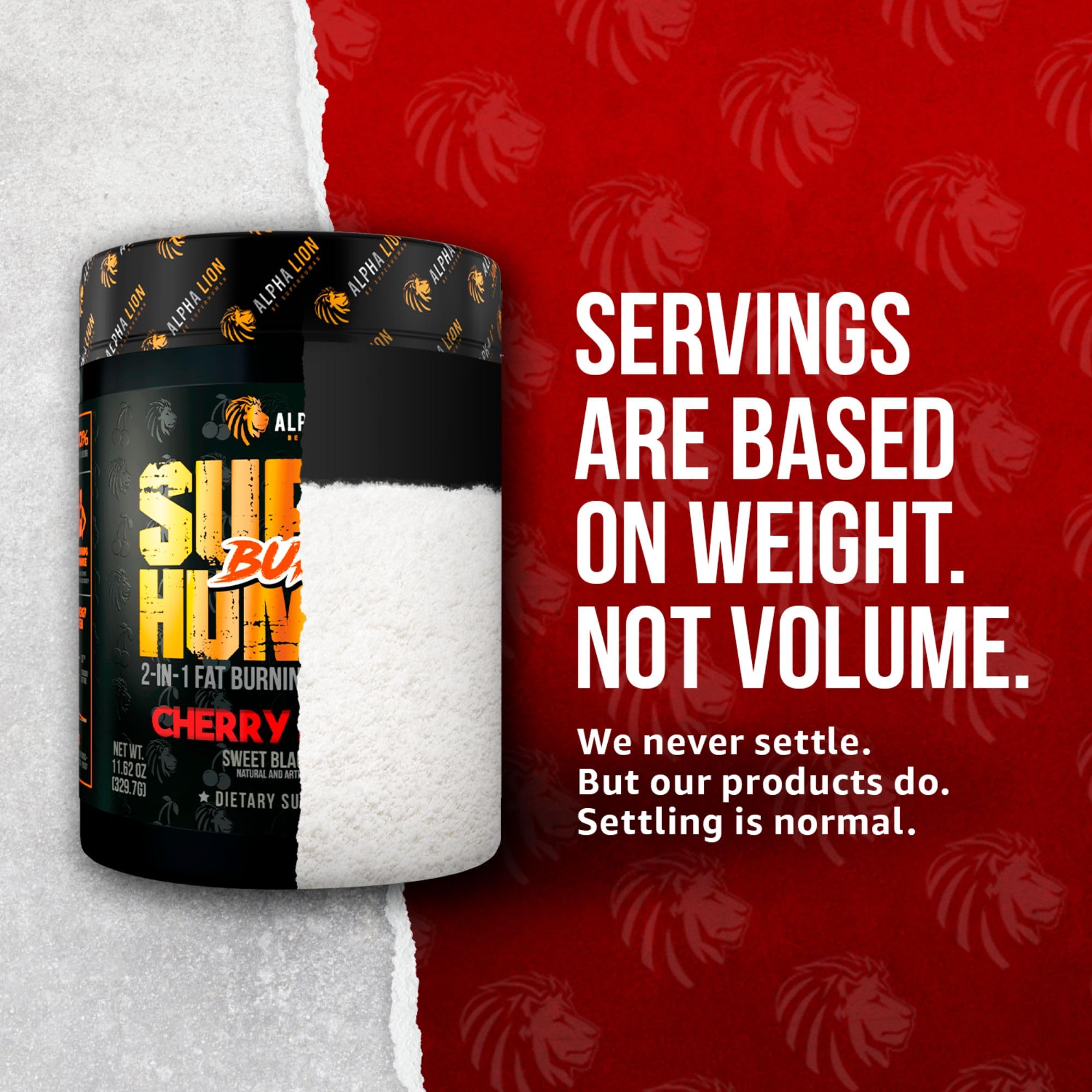 ALPHA LION Superhuman Burn – 2-in-1 Metabolism Booster Pre Workout & Thermogenic Fat Burner for Men | 21 Servings | Sweet Black Cherry