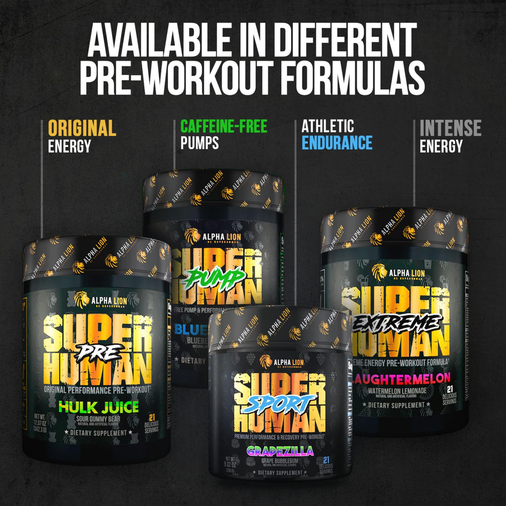 ALPHA LION Superhuman Burn – 2-in-1 Pre Workout & Fat Burner (Blue Gummy Bear)