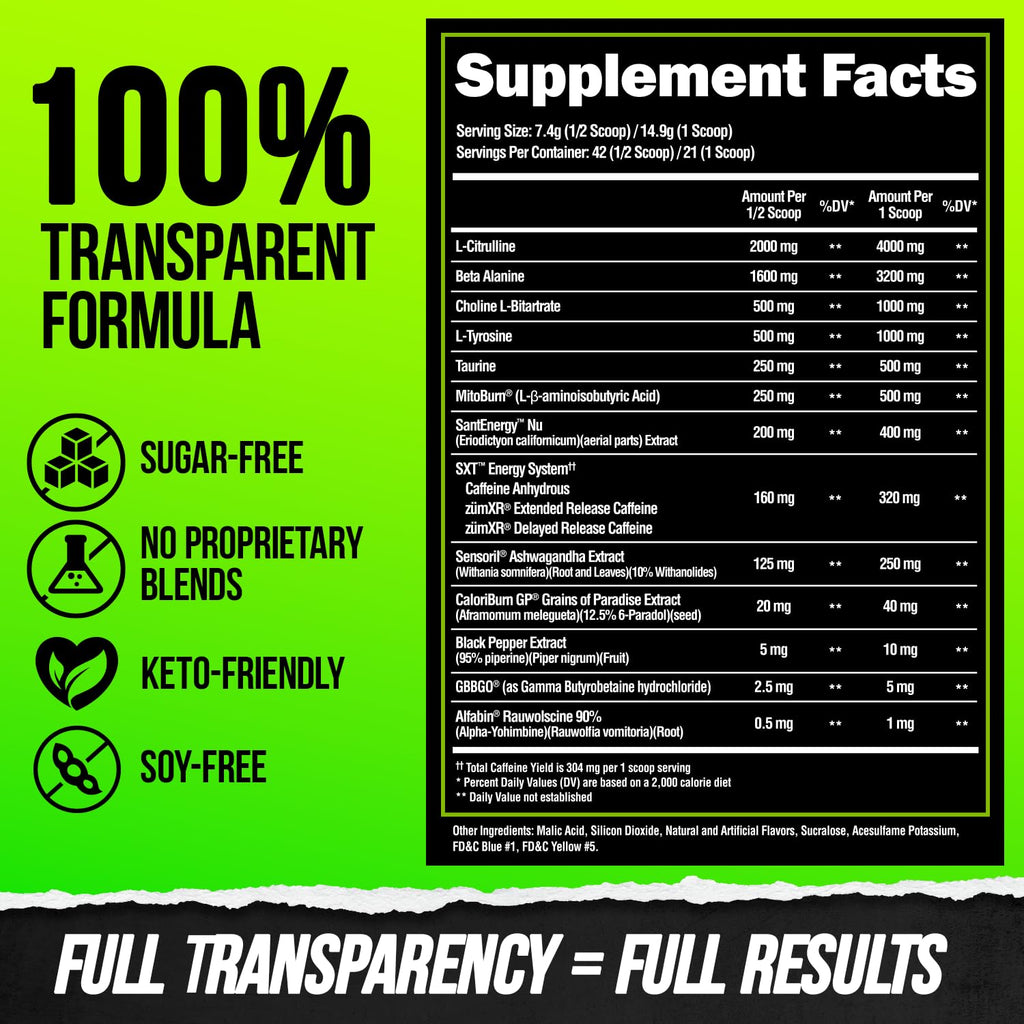 ALPHA LION Superhuman Burn – 2-in-1 Metabolism Booster Pre Workout & Thermogenic Fat Burner for Men – Sour Gummy Bear, 21 Servings