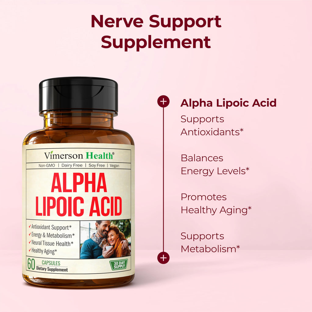 Alpha Lipoic Acid 650mg – High Potency ALA Supplement for Nerve & Brain Health | Vegan & Non-GMO | 60 Capsules