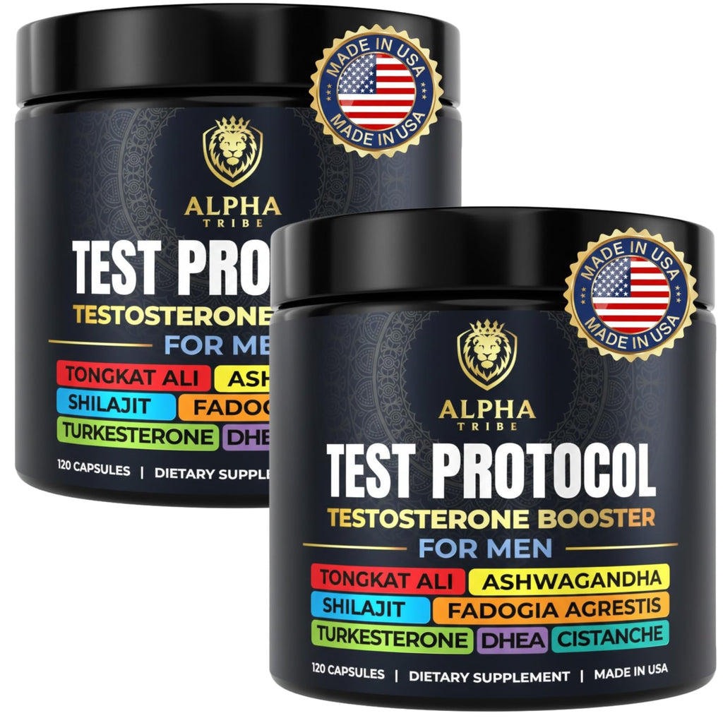 Alpha Tribe Test Protocol – Elite Natural Testosterone Support for Men | Ashwagandha & Tongkat Ali (120 Count Pack of 2)