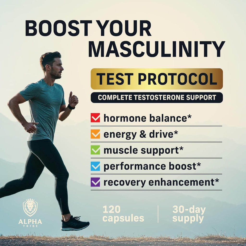Alpha Tribe Test Protocol – Elite Natural Testosterone Support for Men | Ashwagandha & Tongkat Ali (120 Count Pack of 2)