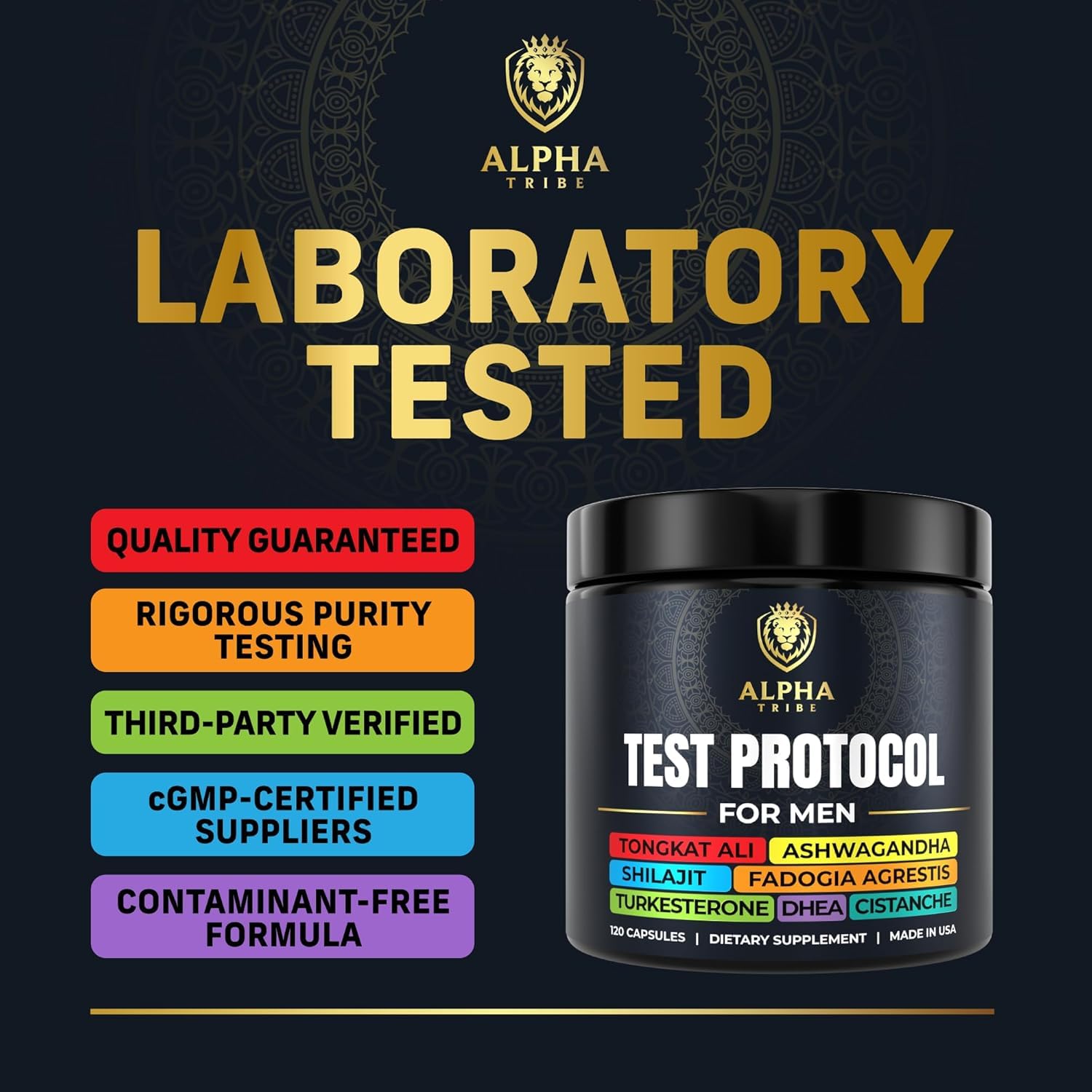 Alpha Tribe Test Protocol – Elite Natural Testosterone Support for Men | Ashwagandha & Tongkat Ali (120 Count Pack of 2)