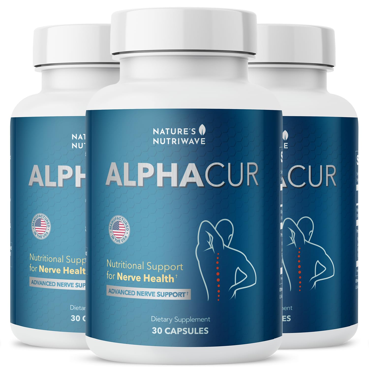 Nature’s NutriWave Alphacur – Natural Magnesium, CoQ10 & Turmeric | Non-GMO, USA-Made