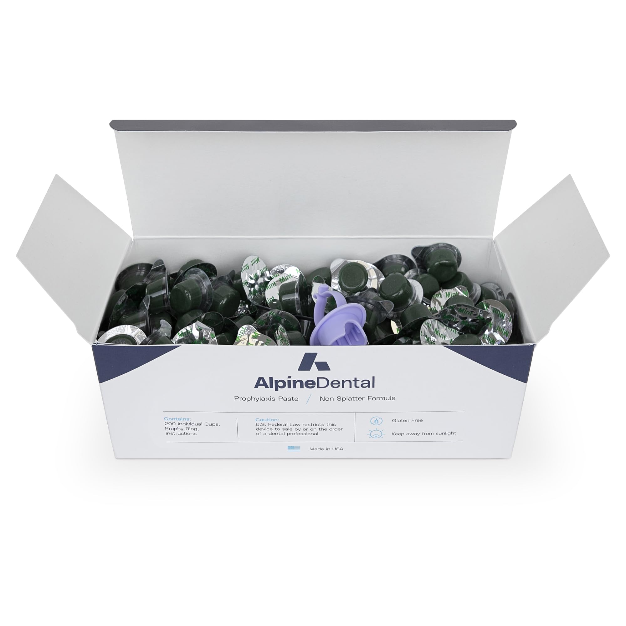Alpine BLANC Tooth Polish Non Splatter Formula - Mint Flavored, Coarse Grit (Pack of 50)