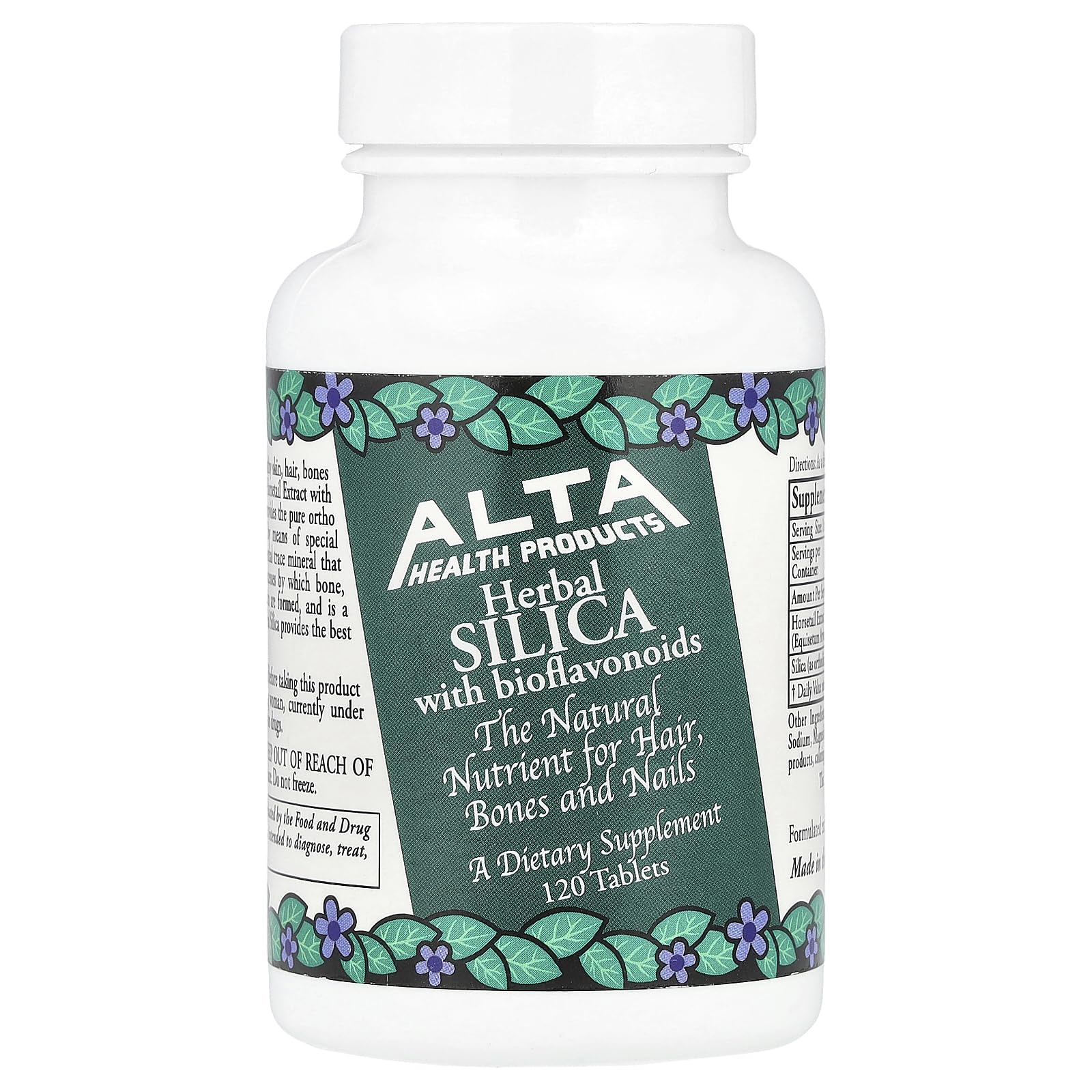 Alta Health Silica with Bioflavonoids – Herbal Silica Tablets (120 Count)