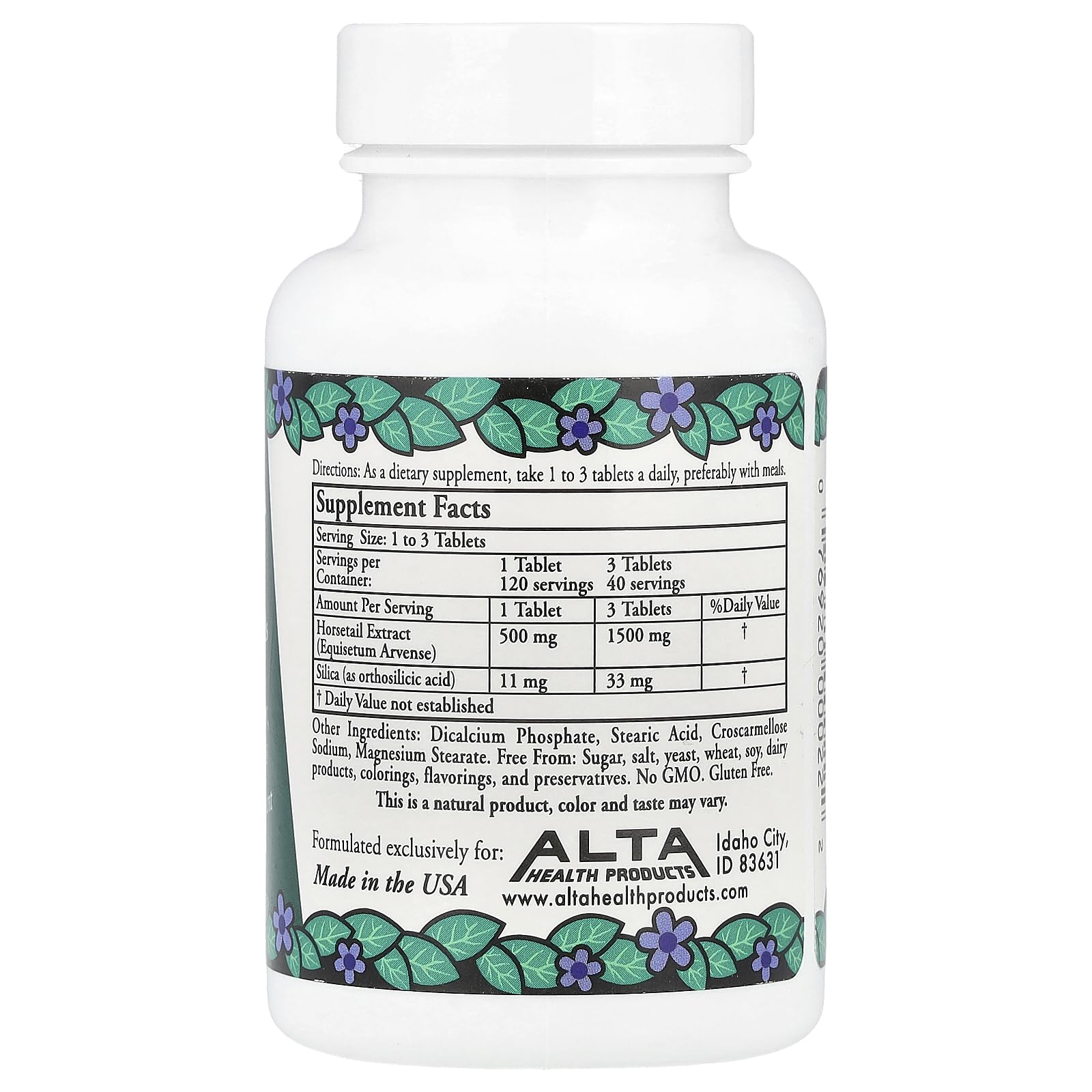 Alta Health Silica with Bioflavonoids – Herbal Silica Tablets (120 Count)