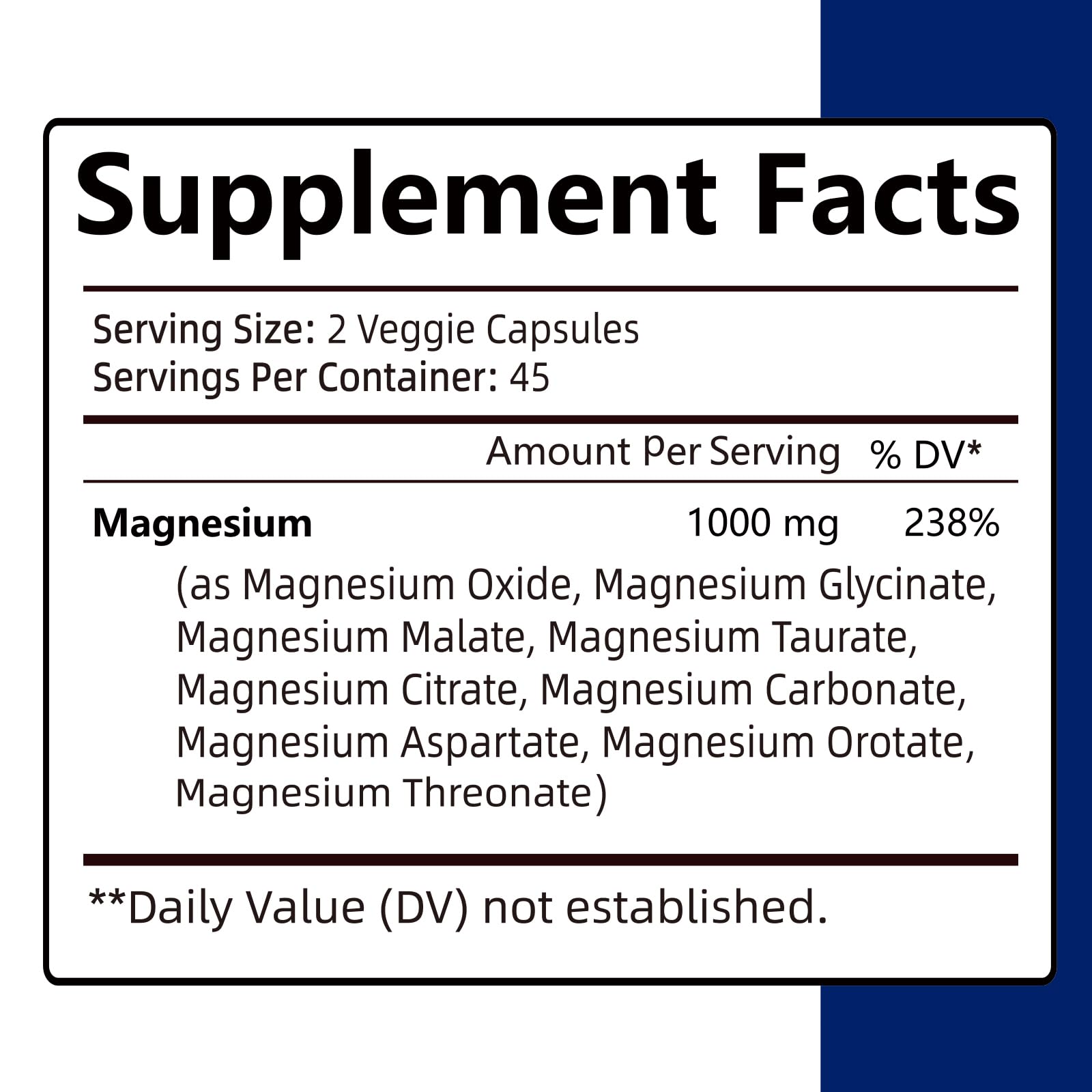 ALVETA Magnesium Complex Supplement - 9 Elemental Magnesium 1000mg | Glycinate, Citrate, Malate, Taurate
