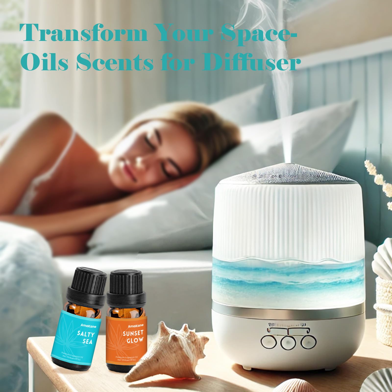 AmaKane Fragrance Oils – Beach Scents for Candles, Soaps, Diffusers | 6x10ml Beach Vibes, Sunset Glow, Beach Linen, Salty Sea & More