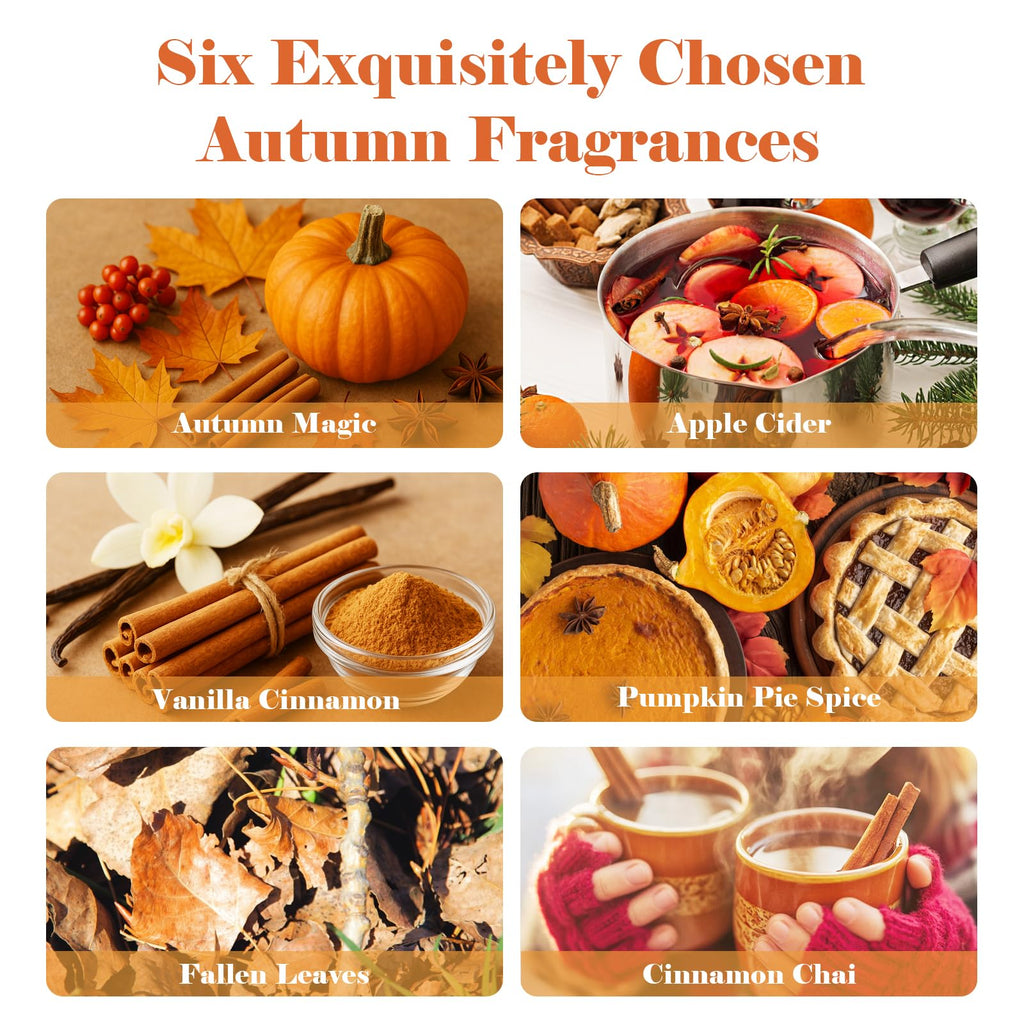 AmaKane Fall Fragrance Oil Set - 6x10ml for Diffusers, Candles & Soaps
