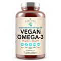 AMANDEAN Vegan Omega-3 Supplement – Algae DHA & EPA, Carrageenan-Free (120ct)