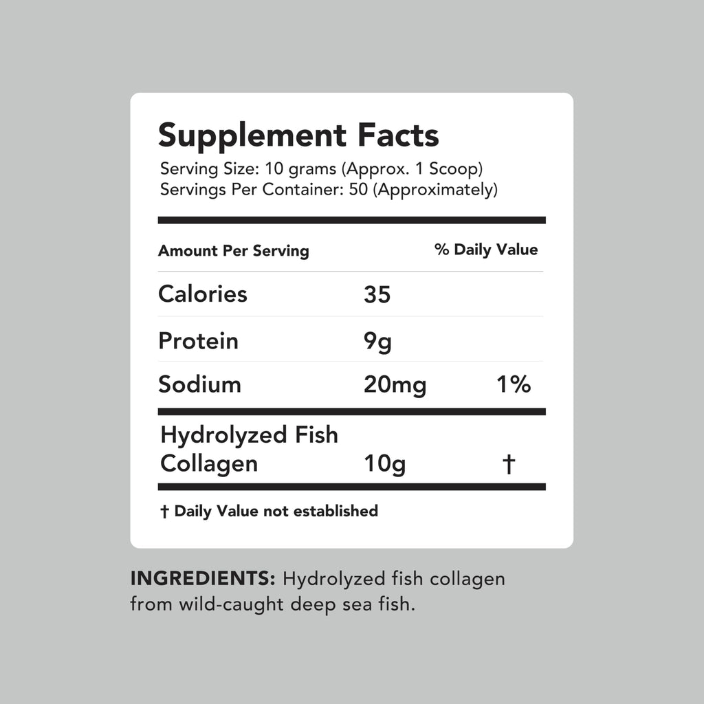 AMANDEAN Marine Collagen Peptides Powder – Double Hydrolyzed, Wild-Caught Whitefish, Type 1 & 3, 50 Servings