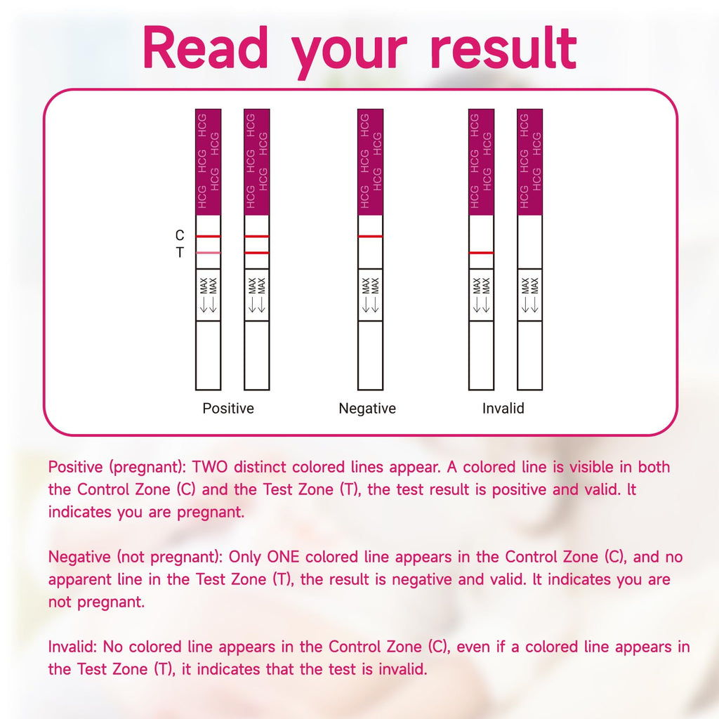 Amazewell Early Detection Pregnancy Test Strips – At-Home hCG Tests, 50 Pack, 99%+ Accuracy