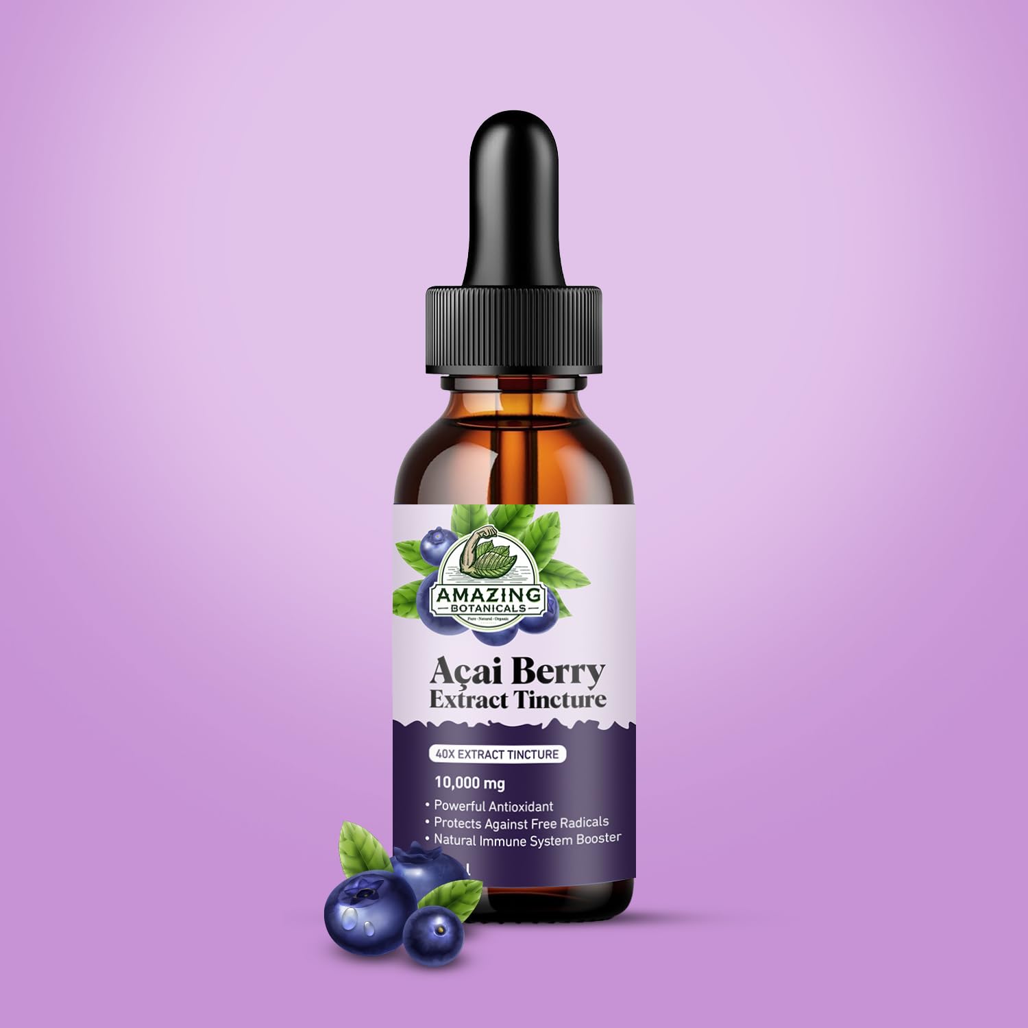 Amazing Botanicals Acai Berry Tincture 10,000 mg – 30ml | Premium Antioxidant Supplement