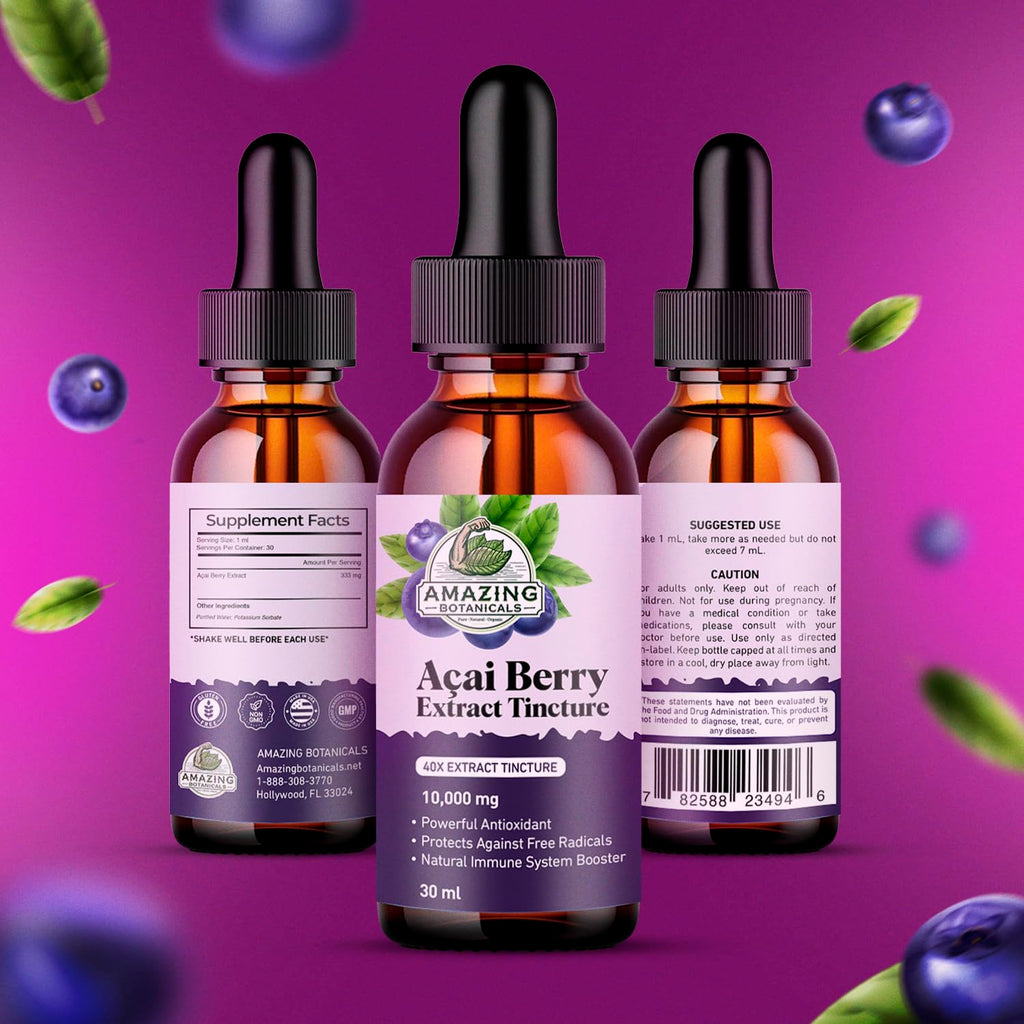 Amazing Botanicals Acai Berry Tincture 10,000 mg – 30ml | Premium Antioxidant Supplement