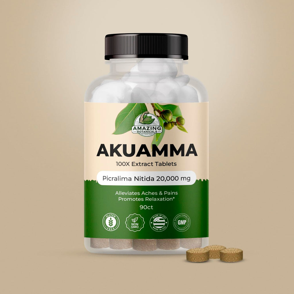 Amazing Botanicals Akuamma Extract Tablets – 200 mg, 90 Count | Focus & Calm