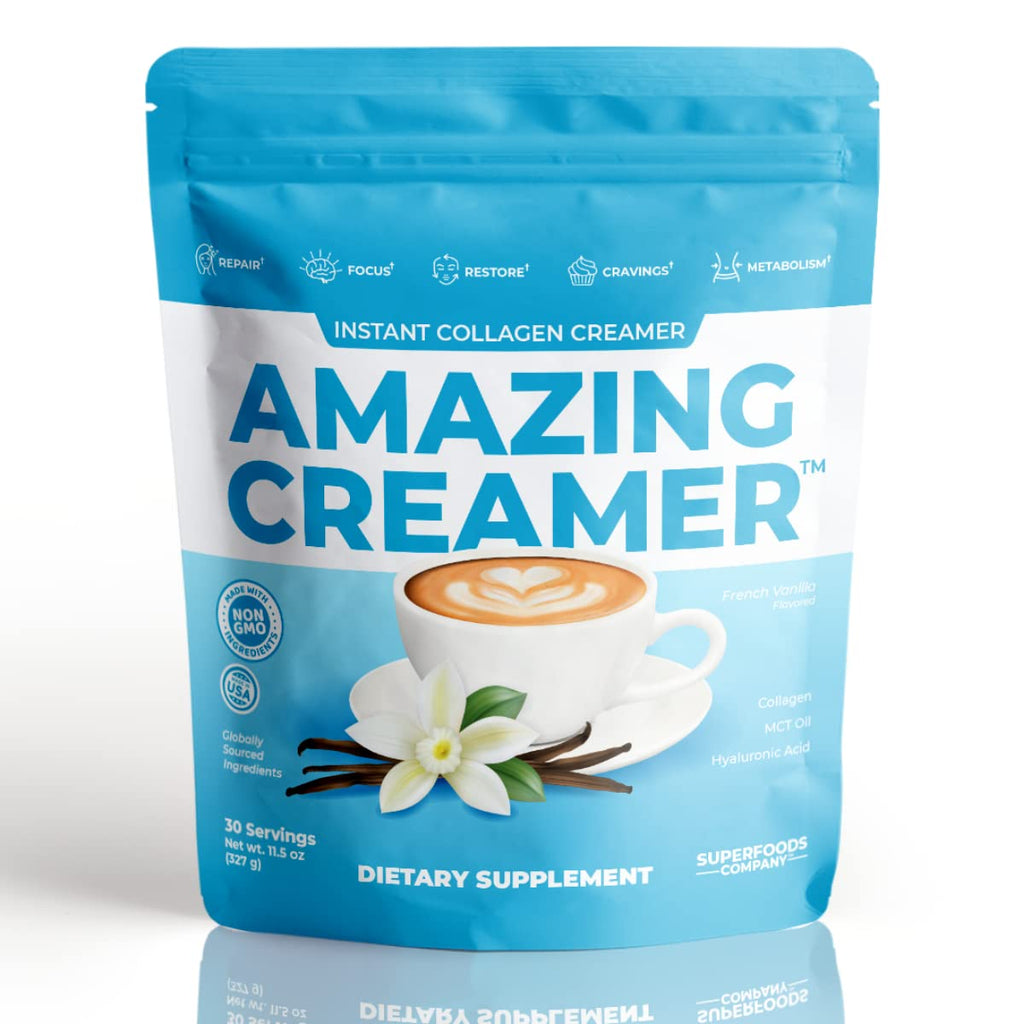 Amazing Creamer with Collagen - Keto MCT, Hyaluronic Acid, Vanilla | 30 Servings