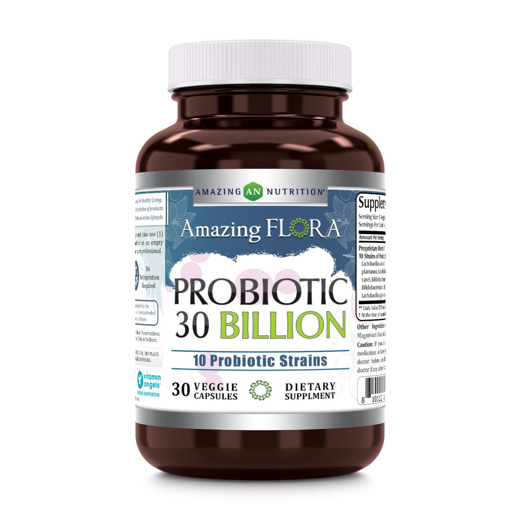 Amazing Flora Probiotic 30B | 10 Strains | Veggie Capsule | Made in USA