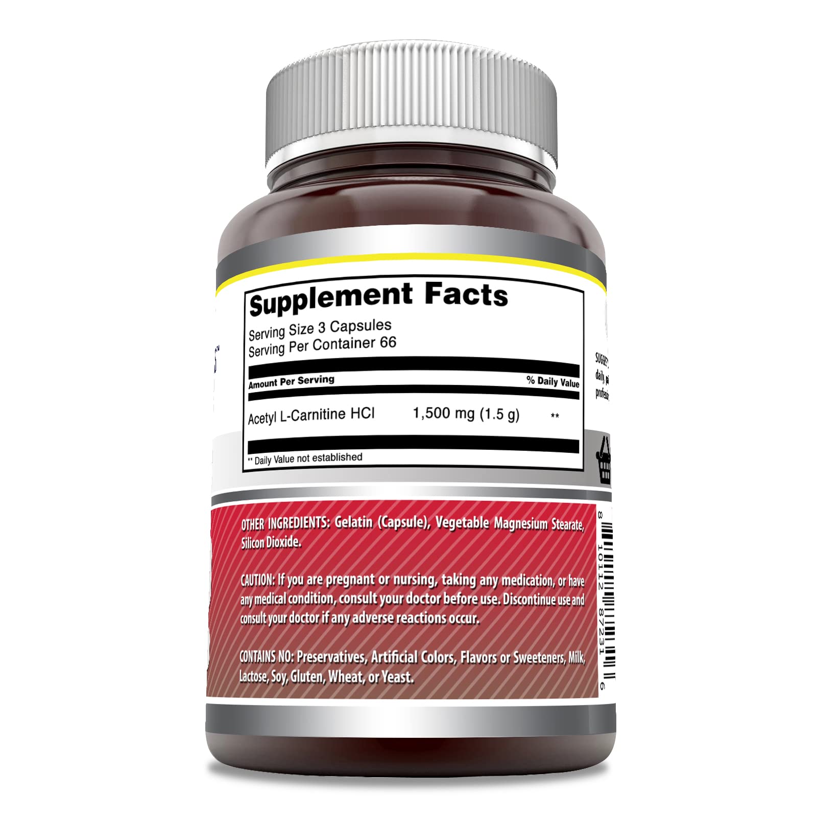 Amazing Formulas Acetyl-Acetyl HCI 1500 Mg – Vegetarian Capsules, Non-GMO, Gluten Free, Made in USA