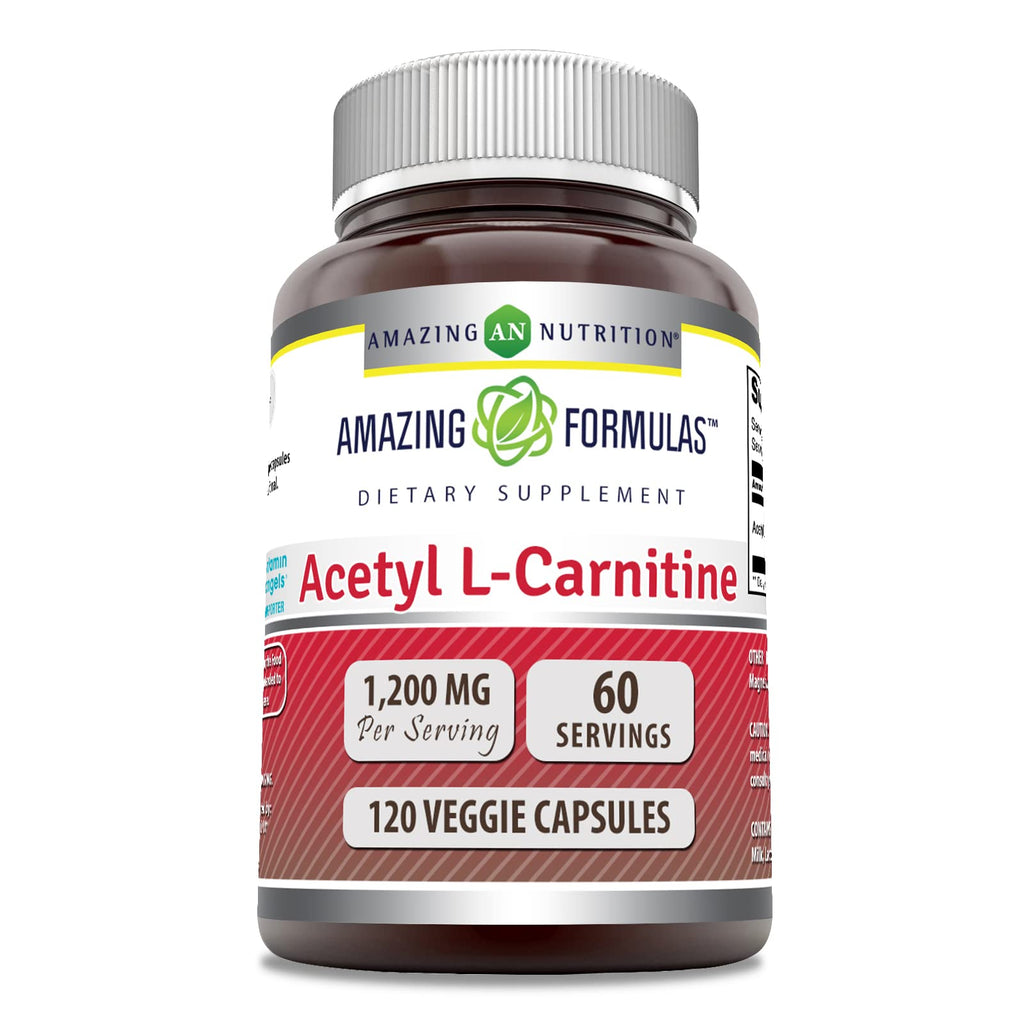 Amazing Formulas Acetyl L-Carnitine 1200 Mg – 120 Veggie Capsules | Made in USA