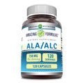 Amazing Formulas ALA/ALC 750 mg Capsules – Non-GMO, Gluten-Free, Made in USA (120 Count)