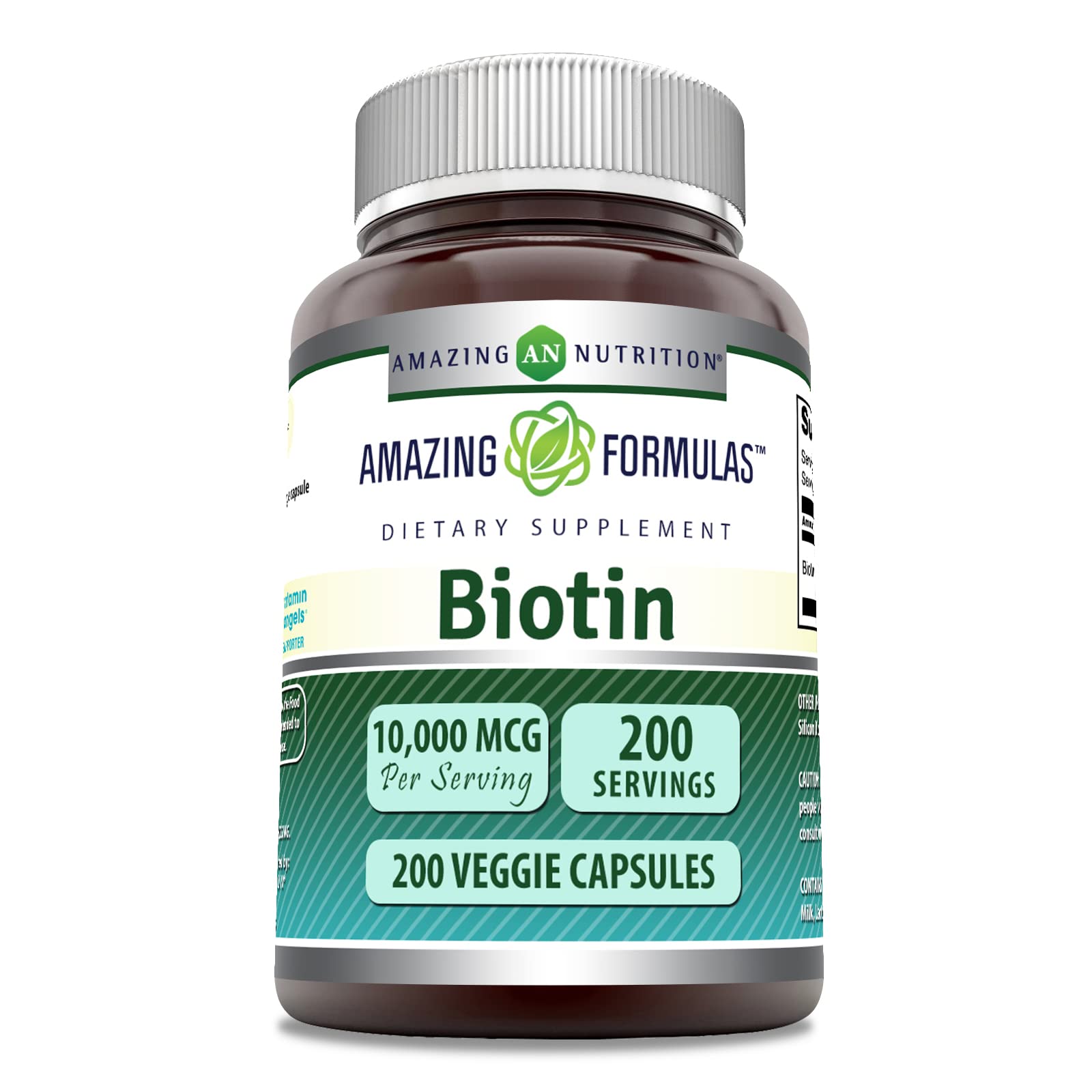 Amazing Formulas Biotin 10,000 mcg – 200 Veggie Capsules | Non-GMO, Gluten-Free, Made in USA
