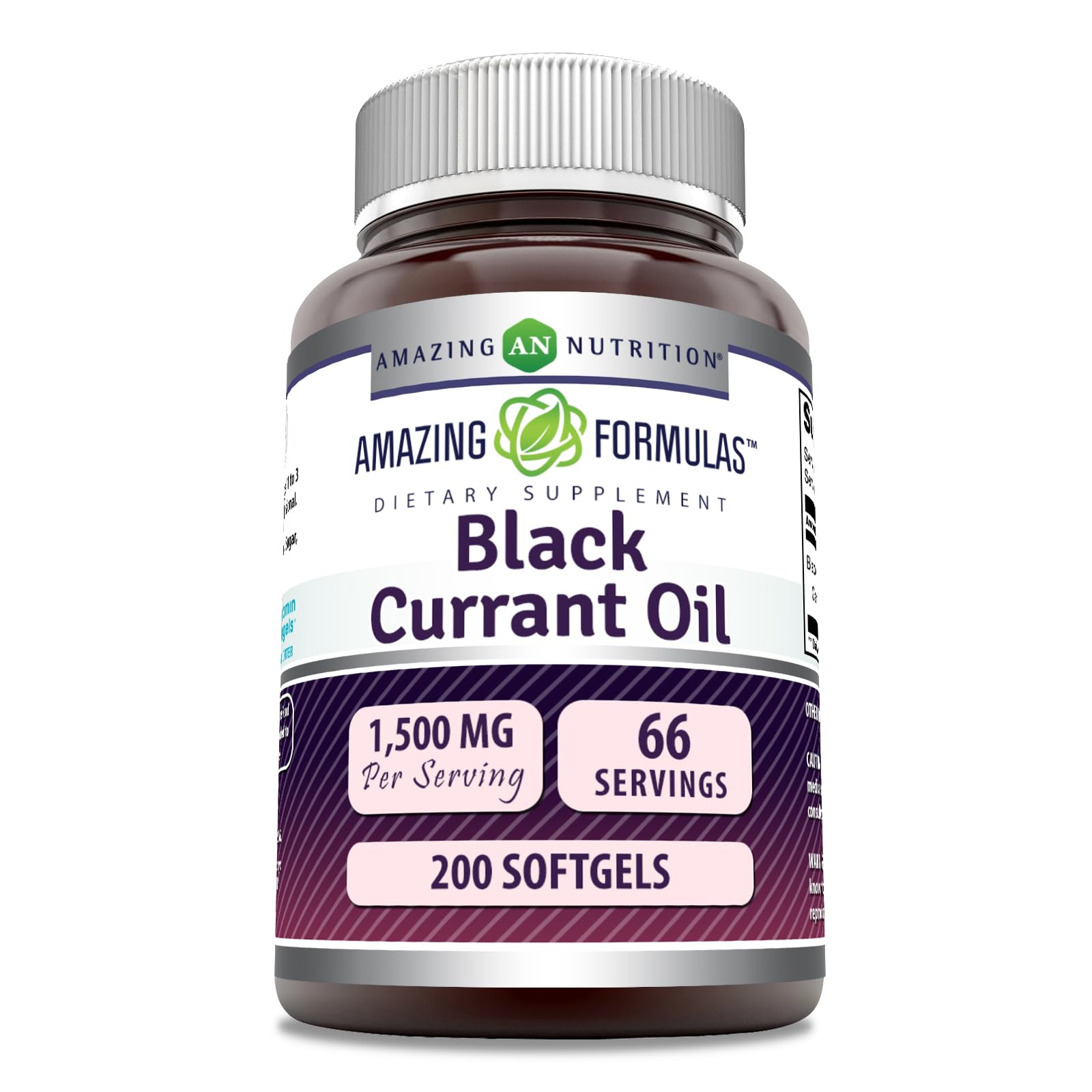 Amazing Formulas Black Currant Oil 1500 mg – Softgels, GLA, Non-GMO, Gluten Free