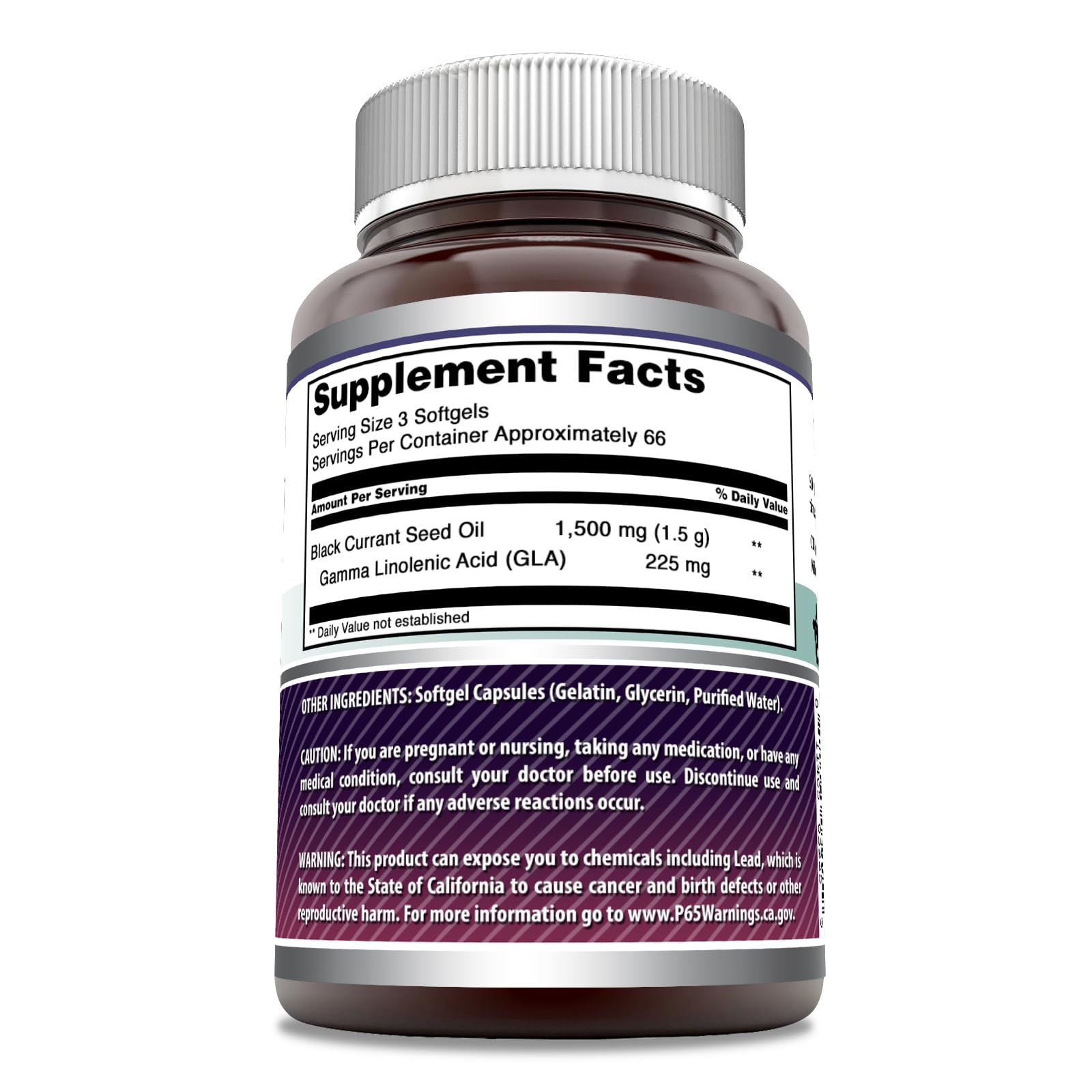 Amazing Formulas Black Currant Oil 1500 mg – Softgels, GLA, Non-GMO, Gluten Free