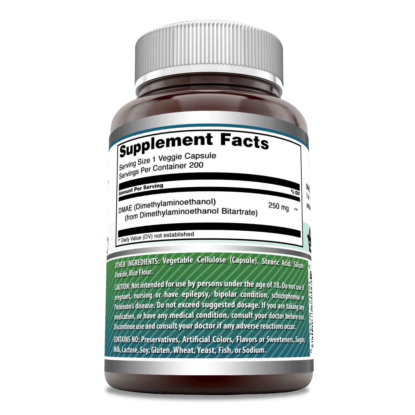 Amazing Formulas DMAE Supplement – 250 mg, Veggie Capsules | Non-GMO, Gluten-Free