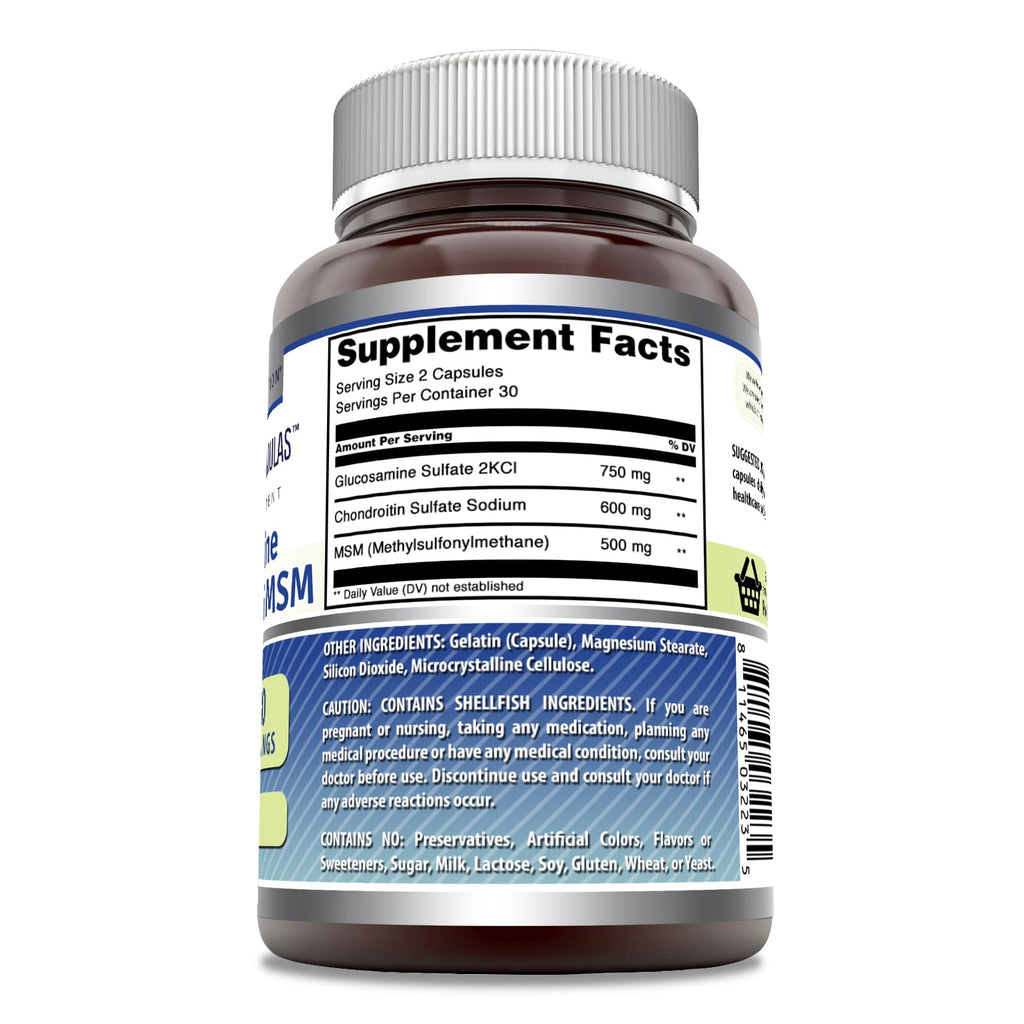 Amazing Formulas Glucosamine Chondroitin MSM 1850 mg - Non-GMO, Gluten Free - Made in USA