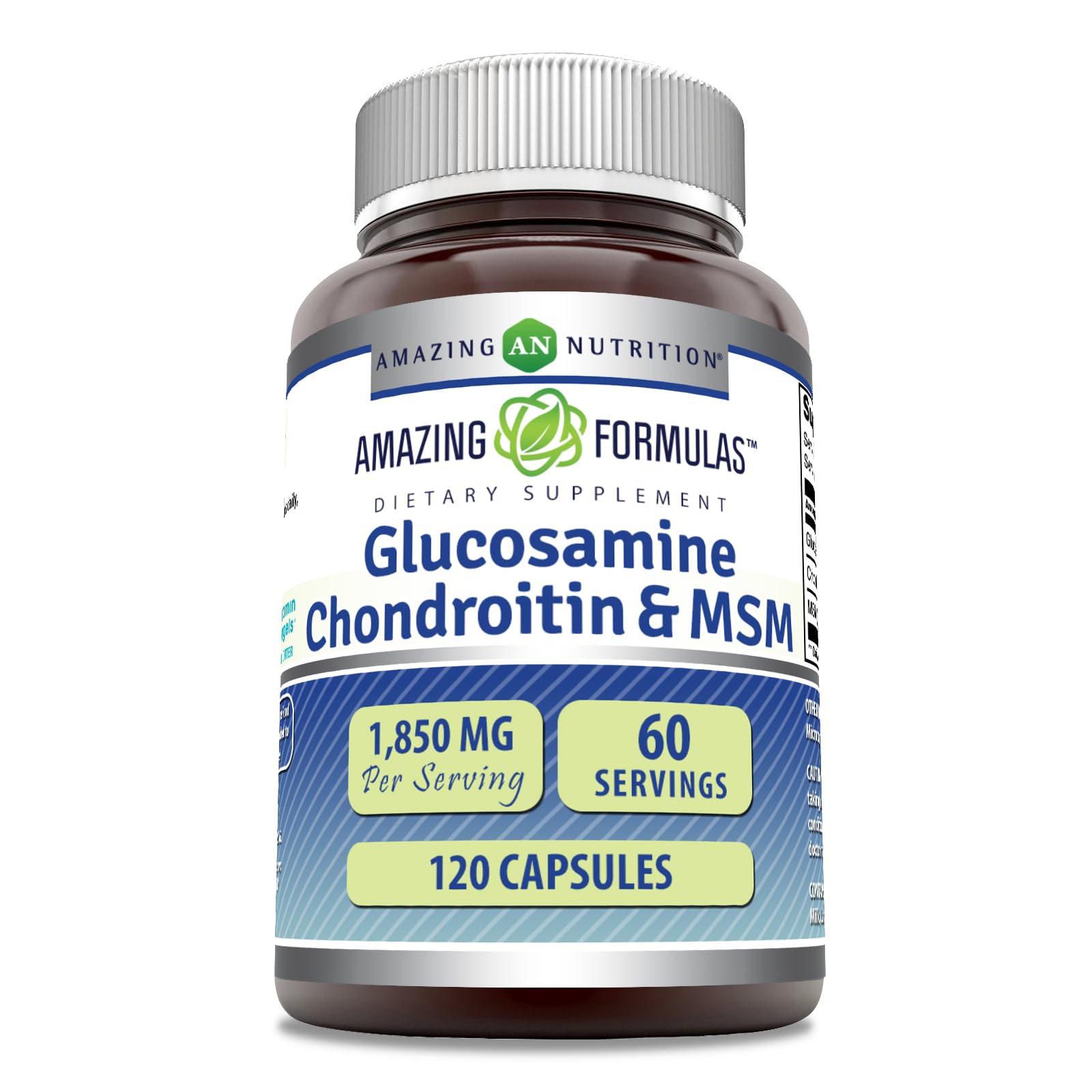 Amazing Formulas Glucosamine Chondroitin MSM 1850 mg per Serving – Non-GMO, Gluten Free, Made in USA (120 Count)