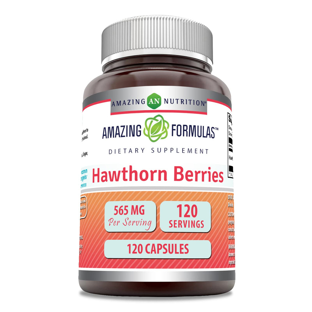 Amazing Formulas Hawthorn Berries Supplement | 565 Mg Per Serving | 120 Capsules | Non-GMO | Gluten Free | Made in USA