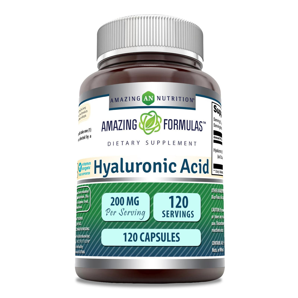 Amazing Formulas Hyaluronic Acid 200mg - 120 Capsules | Non-GMO, Gluten Free, Made in USA