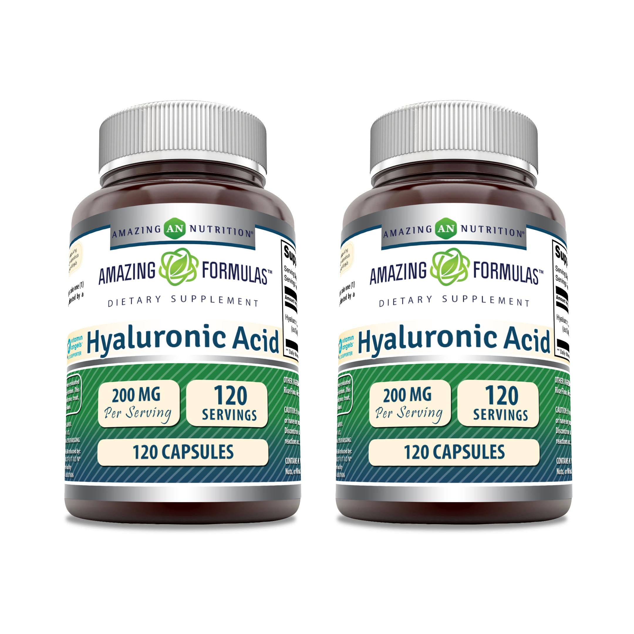Amazing Formulas Hyaluronic Acid 200 mg – Non-GMO, Gluten Free, Made in USA (120 Count, 2 Pack)
