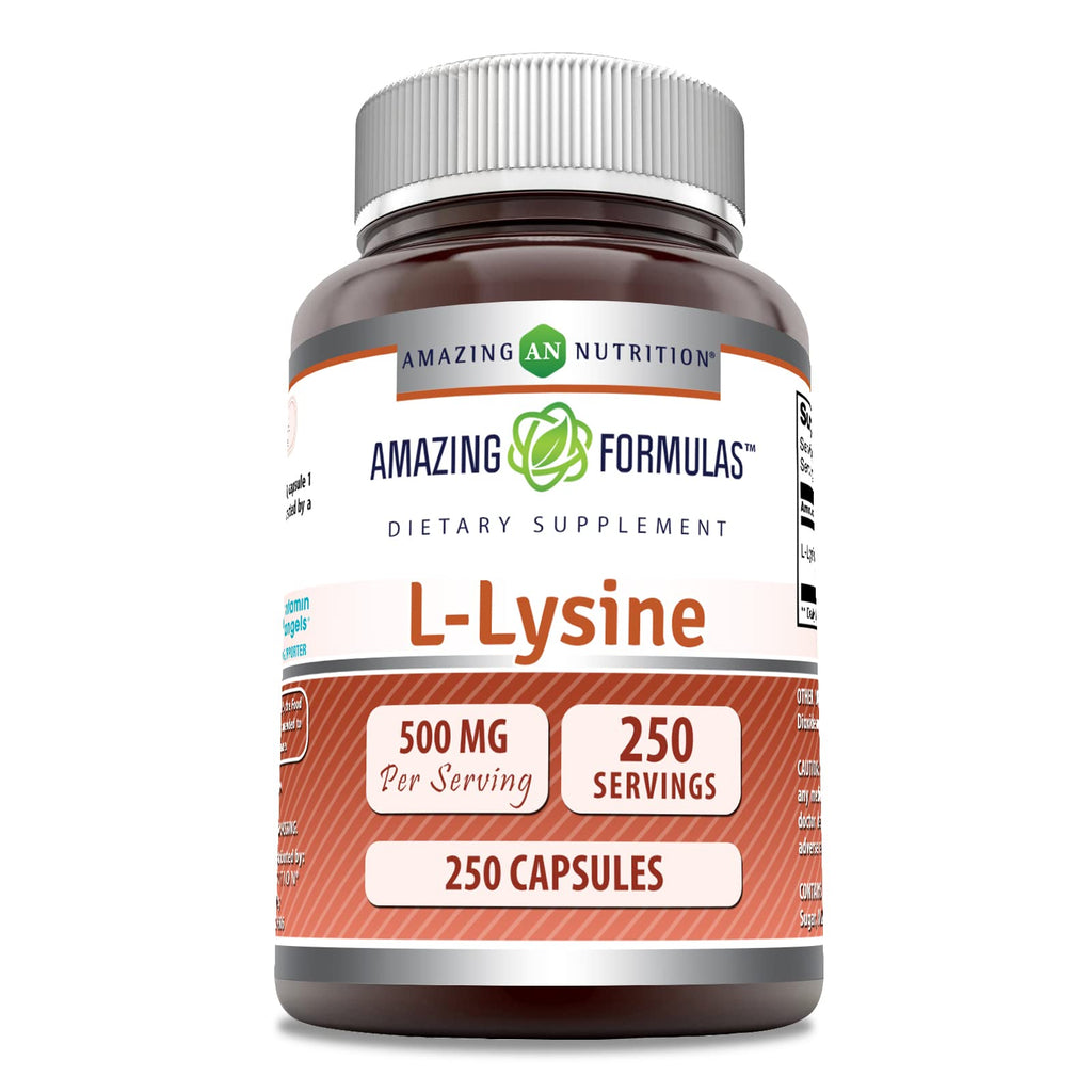 Amazing Formulas L-Lysine 500 mg | Non-GMO, Gluten-Free | Made in USA